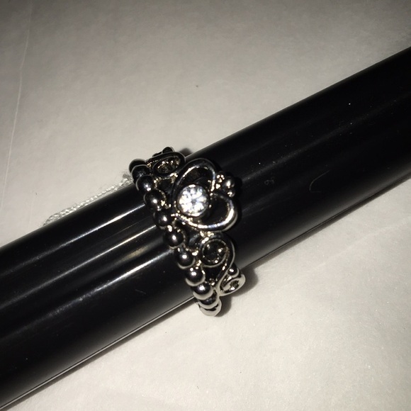 WHITE Sapphire Sterling Silver Ring - Picture 2 of 6